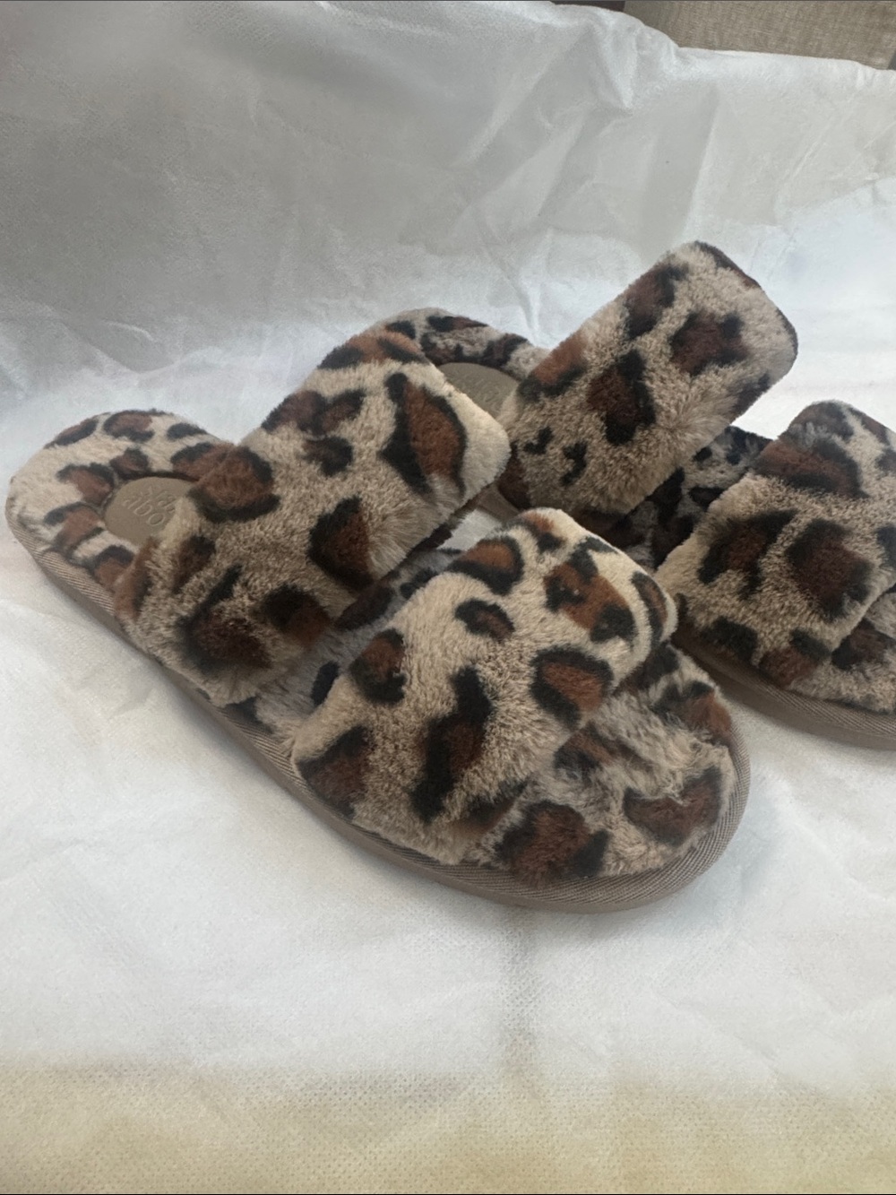 Stars Above Leopard Print Faux Fur Slide Sandals - Kids